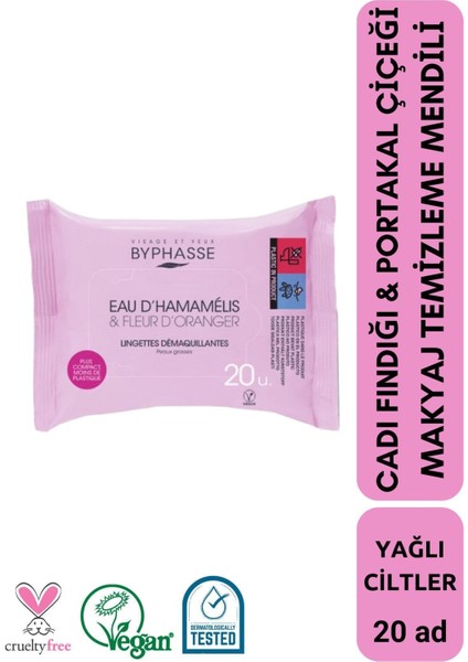 Cadı Fındığı Ve Portakal Çiçeği Özlü Makyaj Temizleme Mendili Yağlı Ciltler 20 Adet