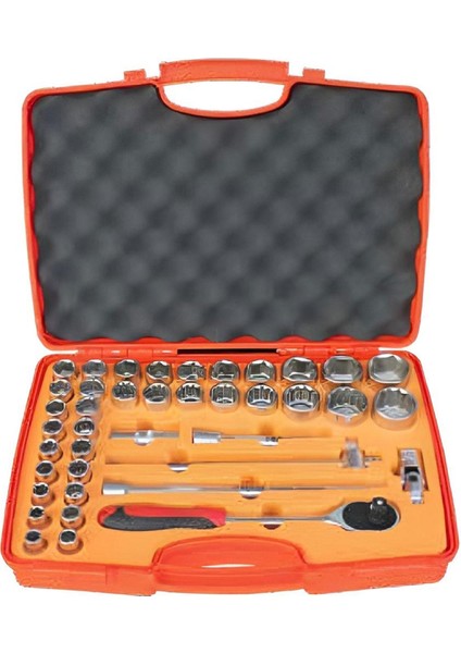 006-RC1231 1/2’’ Lokma Seti 6 ve 12 Köşe 40 Parça