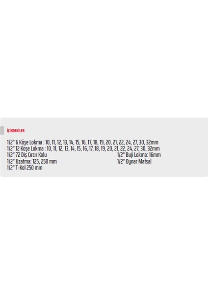 006-RC1231 1/2’’ Lokma Seti 6 ve 12 Köşe 40 Parça