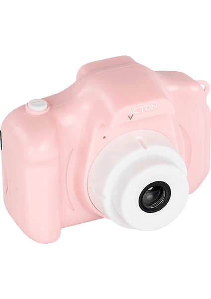 Full Hd Dijital Çocuk Fotoğraf Makinesi Pembe Silikon Kılıflı (Köpek)