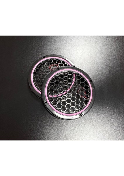 20CM Pembe Neon Işıklı Hoparlör ve Midrange Kapağı 1takım (2ADET) Vidalanabilir