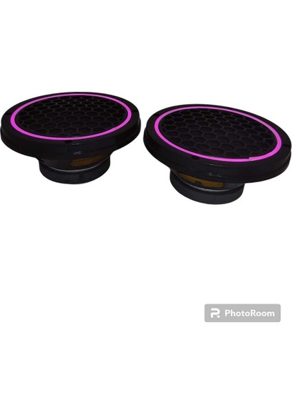 20CM Pembe Neon Işıklı Hoparlör ve Midrange Kapağı 1takım (2ADET) Vidalanabilir