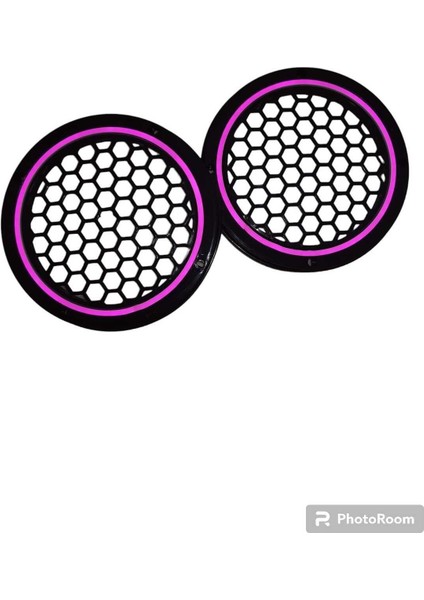 20CM Pembe Neon Işıklı Hoparlör ve Midrange Kapağı 1takım (2ADET) Vidalanabilir