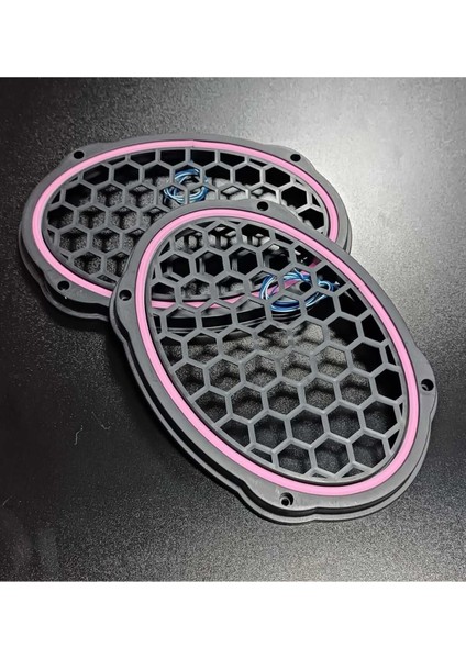 Pembe Neon Işıklı 6x9 Oval Hoparlör ve Midrange Kapağı 1takım (2ADET)