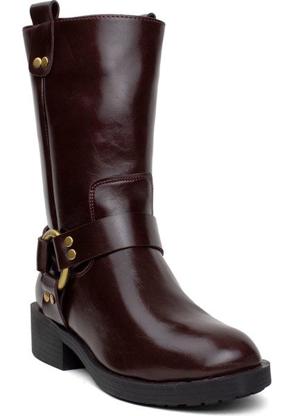 Fuar HK24K.256-8803C Kadın Klasik Bot Bordo