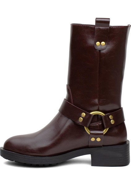 Fuar HK24K.256-8803C Kadın Klasik Bot Bordo