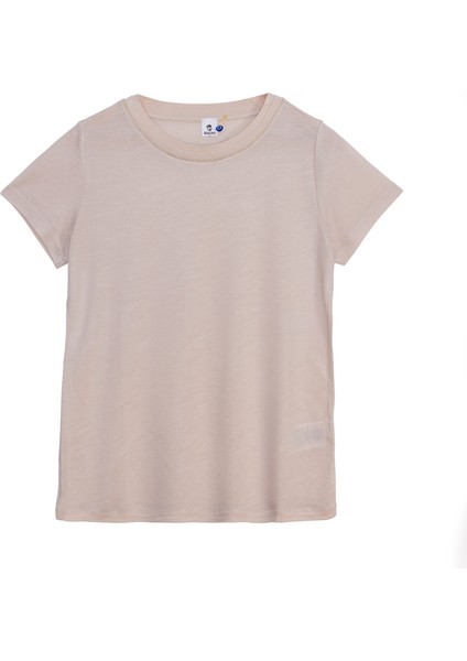 Kısa Kollu Basic Lyocell Tshirt Bej