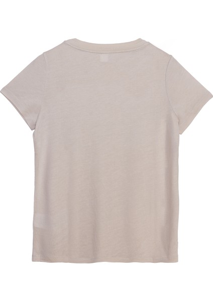 Kısa Kollu Basic Lyocell Tshirt Bej