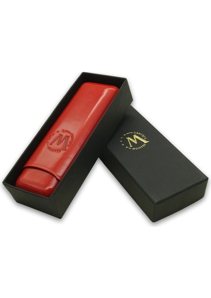 Gerçek Deri El Yapımı Puro Kılıfı Ikili (52 Ring) Paris modelleri