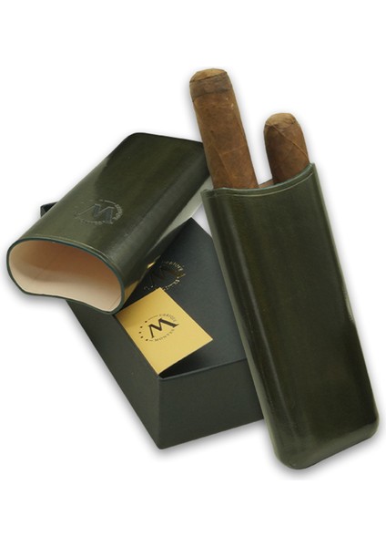 Gerçek Deri El Yapımı Puro Kılıfı Ikili (65 Ring) Jaen fırsatları