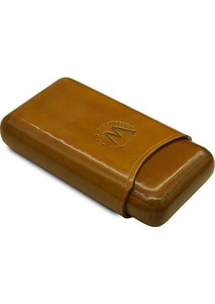 Gerçek Deri El Yapımı Puro Kılıfı Üçlü (52 Ring) Munich