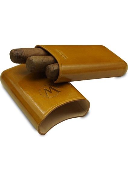 Gerçek Deri El Yapımı Puro Kılıfı Üçlü (52 Ring) Munich fiyatları