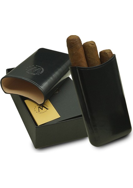 Gerçek Deri El Yapımı Puro Kılıfı Üçlü (52 Ring) Londres fırsatları