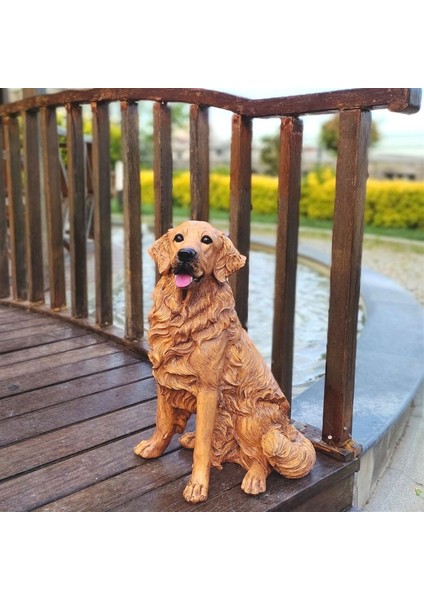 Golden Köpek Heykeli Bahçe Dekor