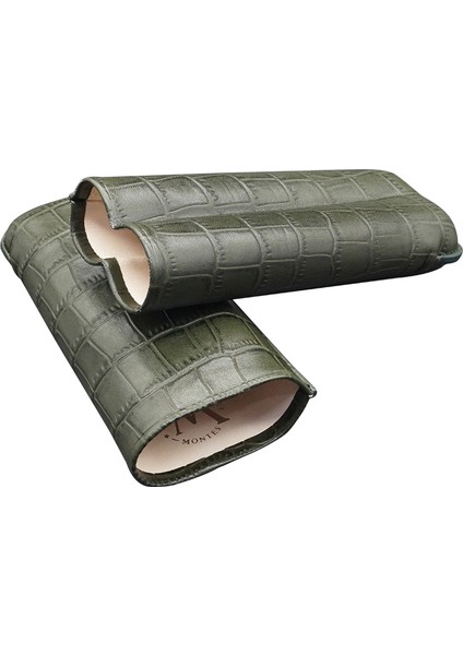 Gerçek Deri El Yapımı Puro Kılıfı Ikili (60 Ring) Croco Bosque fiyatları