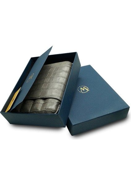 Gerçek Deri El Yapımı Puro Kılıfı Dörtlü (60 Ring) Croco Ceniza fırsatları