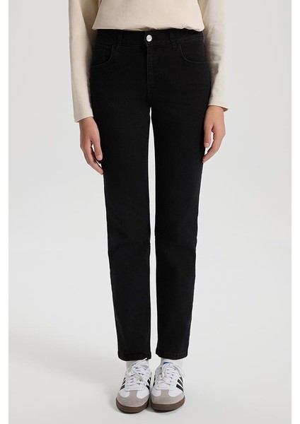 Kadın Gabriel Carbon Black Straight Fit Jean Pantolon fiyatları