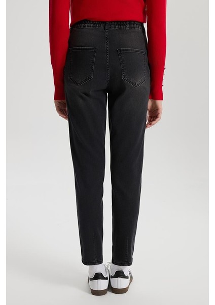 Kadın Norah Black Beli Lastikli Jean Pantolon (Lyocell)™ fiyatları
