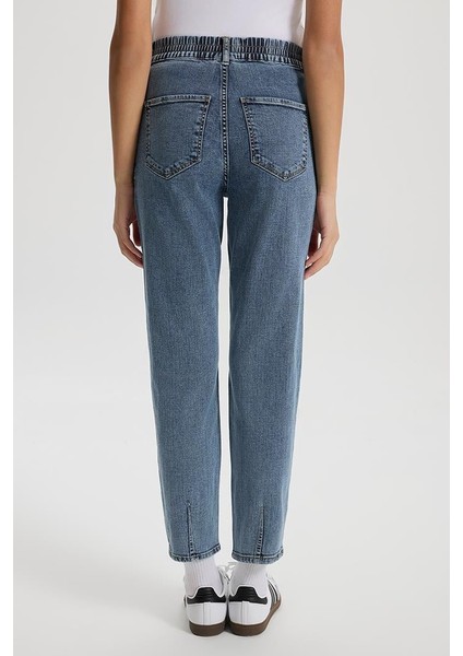 Kadın Norah Dark Blue Beli Lastikli Yırtıklı Jean Pantolon fırsatları