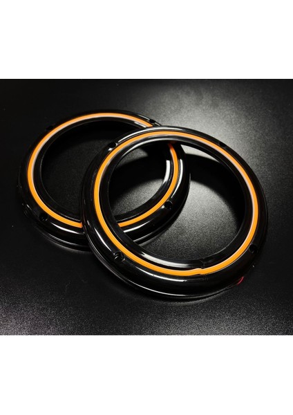 Peteksiz Turuncu Neon Işıklı 20CM Midrange ve Hoparlör Kapağı 1takım 2ADET Hoparlörünüz Görünür