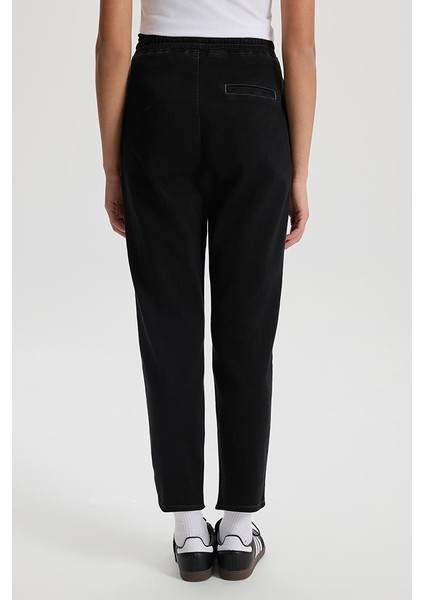 Kadın Marla Black Yüksek Bel Slouchy Jogger Pantolon fırsatları
