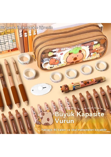 Çok Fonksiyonlu Kalem Kutusu Büyük Kapasiteli Şeffaf Kırtasiye Kutusu (Yurt Dışından)