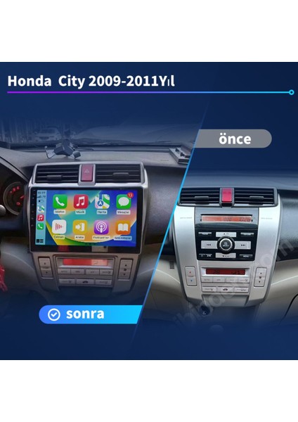 Honda City 2009-2011YIL 2gb Ram 32GB Rom Hafıza Multimedya Kablosuz Carplay Dijital Panel fiyatları