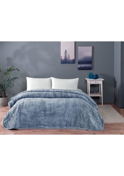 Yeni Sezon Çift Kişilik Polyester Battaniye Midnight Mavi