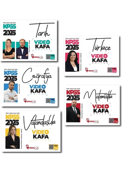 2025 KPSS Genel Yetenek Genel Kültür Video Kafa Notlar 5'li Set