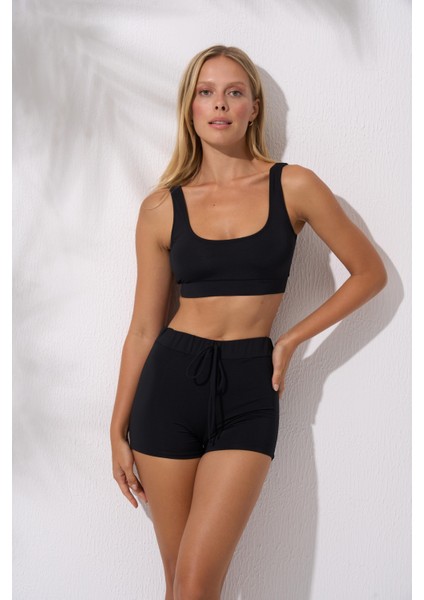 Şortlu Toparlayıcı Bra Bikini Takım Siyah 241247