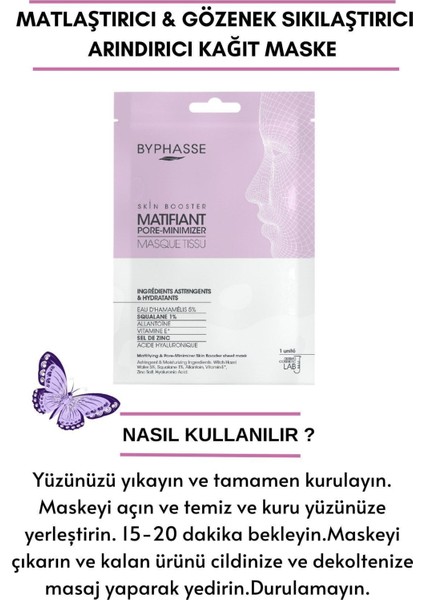 Matlaştırıcı ve Gözenek Sıkılaştırıcı Skin Booster Kağıt Yüz Maskesi 1 Adet