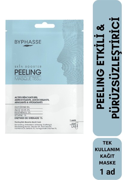 Peeling Etkili ve Pürüzsüzleştirici Skin Booster Kağıt Yüz Maskesi 1AD