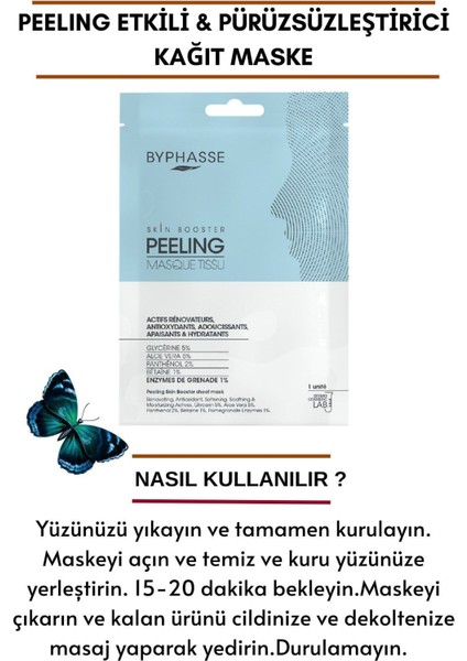 Peeling Etkili ve Pürüzsüzleştirici Skin Booster Kağıt Yüz Maskesi 1AD