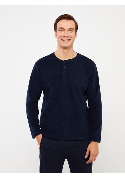 Lc Waıkıkı Bisiklet Yaka Uzun Kollu Polar Erkek Pijama Üst fiyatları