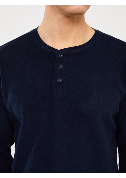 Lc Waıkıkı Bisiklet Yaka Uzun Kollu Polar Erkek Pijama Üst fırsatları