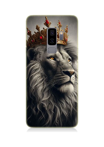 Samsung Galaxy S9 Plus Uyumlu Taçlı Aslan 3 Desenli Silikon Kılıf