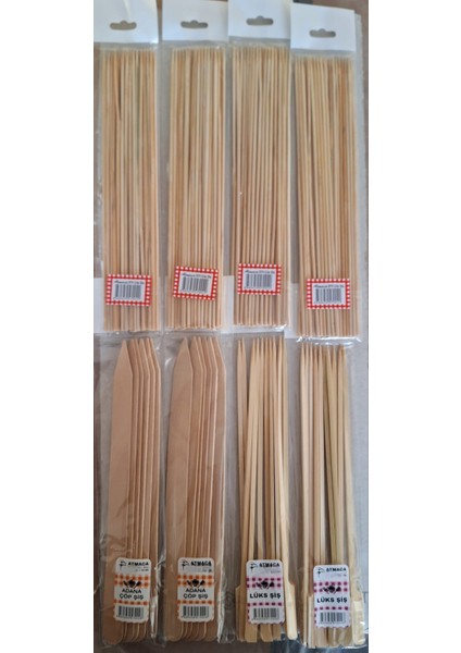 4 Adet 25CM Çöp Şiş 2 Adet Ağaç Adana Şiş2 Adet Lüks Şiş fiyatları