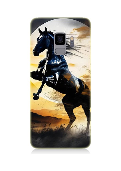 Samsung Galaxy S9 Uyumlu Şaha Kalkmış At Desenli Silikon Kılıf