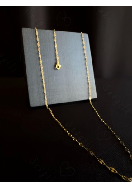 60CM | Gold Lip (Dudak) Zincirli Çelik Bel Takısı | Glorius Serisi