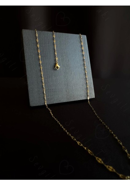 60CM | Gold Lip (Dudak) Zincirli Çelik Bel Takısı | Glorius Serisi