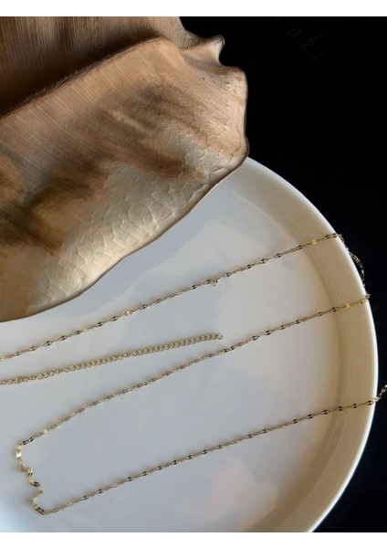 60CM | Gold Lip (Dudak) Zincirli Çelik Bel Takısı | Glorius Serisi