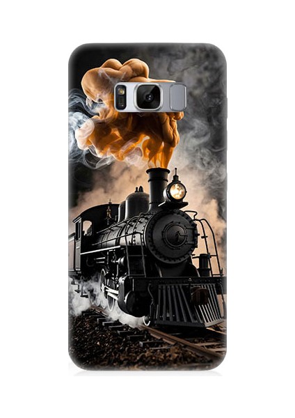 Samsung Galaxy S8 Edge Uyumlu Kara Tren Desenli Silikon Kılıf