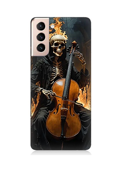 Samsung Galaxy S21 Plus Uyumlu Iskelet Çello Desenli Silikon Kılıf