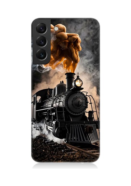 Samsung Galaxy S22 Plus Uyumlu Kara Tren Desenli Silikon Kılıf