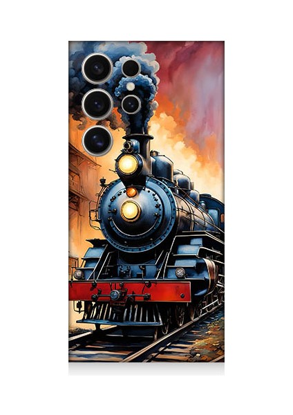 Samsung Galaxy S24 Ultra Uyumlu Buharlı Tren Desenli Silikon Kılıf