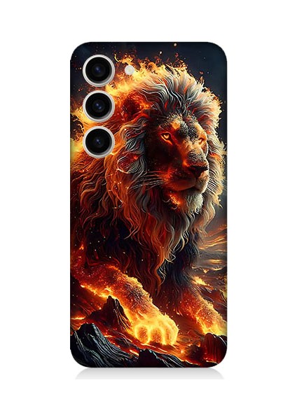 Samsung Galaxy S23 Uyumlu Alev Aslanı Desenli Silikon Kılıf