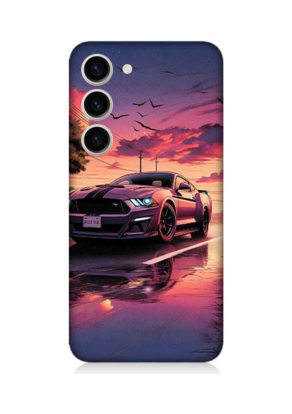 Samsung Galaxy S23 Plus Uyumlu Pembe Gün Batımı Desenli Silikon Kılıf