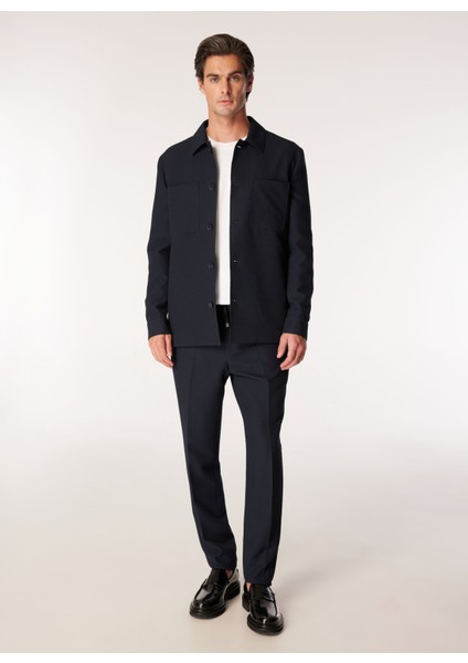 Bağlamalı Bel Slim Fit Lacivert Erkek Takım Elbise F4WM-TKM 2553