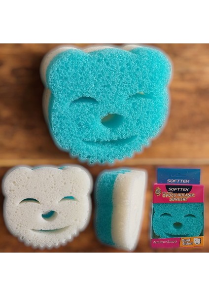 Softtex Scrubber Sponge Bulaşık Süngeri Çift Taraflı Çizmez Uzun Kullanım Ömürlü