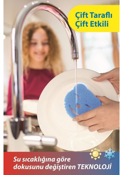 Softtex Scrubber Sponge Bulaşık Süngeri Çift Taraflı Çizmez Uzun Kullanım Ömürlü